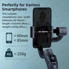 F10 3 tengelyes kézi gimbal okostelefon stabilizátor mobiltelefon szelfi stick Android iPhone telefonhoz Vlog Anti