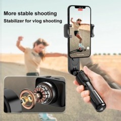 Gimbal Stabilizer Selfie Stick állvány Fill Light vezeték nélküli Bluetooth-val HUAWEI Xiaomi IPhone 13 mobiltelefonhoz