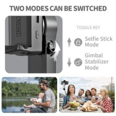 Gimbal Stabilizer Selfie Stick állvány Fill Light vezeték nélküli Bluetooth-val HUAWEI Xiaomi IPhone 13 mobiltelefonhoz