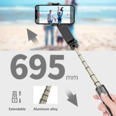 Gimbal Stabilizer Selfie Stick állvány Fill Light vezeték nélküli Bluetooth-val HUAWEI Xiaomi IPhone 13 mobiltelefonhoz