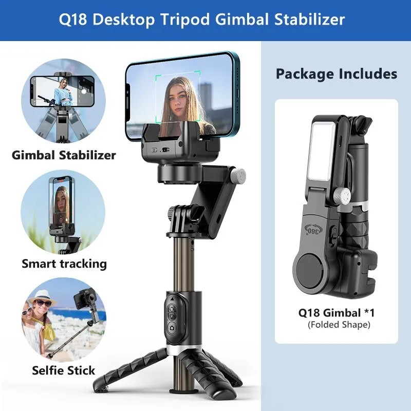 360 fokos forgatás fényképezési módot követően Gimbal Stabilizer Szelfi Stick Állvány Gimbal iPhone telefonhoz Okostelefon Élő f