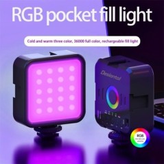 Mini RGB Hot Boot Fill Light Live Photography LED hordozható Atmosphere Beauty mobil fényképezőgép zseb, állítható