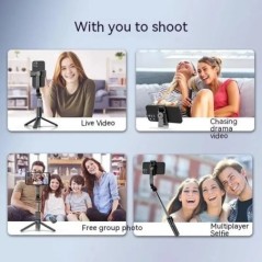 C01S kézi stabilizátor Gimbal Selfie Stick Bluetooth teleszkópos rúd intelligens háromlábú akciókamera tartó iPhone Xiaomihoz