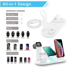 5 az 1-ben vezeték nélküli töltőállvány iPhone 15 14 13 12 11 X Apple Watch Airpods asztali telefontöltők gyorstöltő dokkoló áll