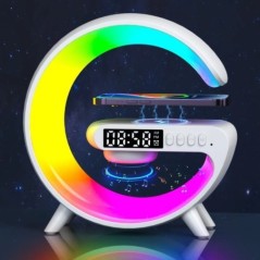 Többfunkciós vezeték nélküli töltőállvány hangszóró TF RGB éjszakai fény 15W gyorstöltő állomás iPhone-hoz Samsung Xiaomi Huawei