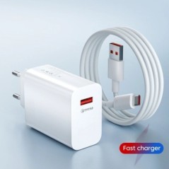 USB töltő Gyorstöltés QC3.0 USB C kábel C típusú kábel Mobiltelefon töltő iPhone Huawei Samsung Xiaomi gyorstöltéshez