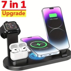 30 W 7 az 1-ben vezeték nélküli töltőállvány iPhone 14 13 12 Pro Max Apple Watch Airpods Pro iWatch 8 7 gyorstöltő dokkoló állom