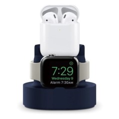 Új, továbbfejlesztett 2 az 1-ben szilikon állvány Apple Watch iphone készülékhez Airpods töltőaljzathoz iwatch éjszakai dokkolóh