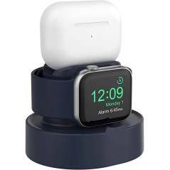 Új, továbbfejlesztett 2 az 1-ben szilikon állvány Apple Watch iphone készülékhez Airpods töltőaljzathoz iwatch éjszakai dokkolóh