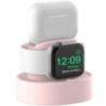 Új, továbbfejlesztett 2 az 1-ben szilikon állvány Apple Watch iphone készülékhez Airpods töltőaljzathoz iwatch éjszakai dokkolóh