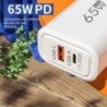 GaN USB Type C töltő 65W gyorstöltő USB gyors fali töltő iPhone 14 Xiaomi Samsung Huawei Type C PD telefontöltő adapterhez