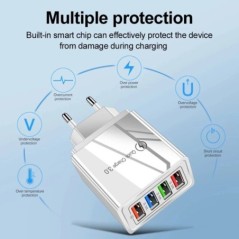 EU US Plug 3A USB töltő Multi Port 4 USB Quick Charge 3.0 For Phone Adapter Tablet Hordozható fali töltő Gyorstöltő Pocohoz