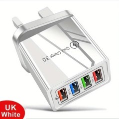 EU US Plug 3A USB töltő Multi Port 4 USB Quick Charge 3.0 For Phone Adapter Tablet Hordozható fali töltő Gyorstöltő Pocohoz