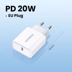 UGREEN Quick Charge 4.0 3.0 QC PD töltő 20W QC4.0 QC3.0 USB Type C gyorstöltő iPhone 15 14 13 12 Xiaomi Phone PD töltőhöz