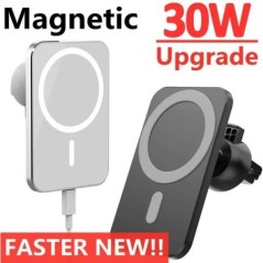 30 W mágneses vezeték nélküli autós töltő szellőző tartó MacSafe tokhoz iPhone 13/13 Pro Max/14/12 Pro Max mini mágneses telefon