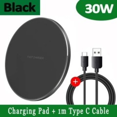 FDGAO 30W vezeték nélküli töltő USB C gyorstöltő pad Quick Charge QC 3.0 iPhone 15 14 13 12 11 XS XR X 8 Samsung S23 S22 S21 kés