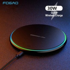 FDGAO 30W vezeték nélküli töltő USB C gyorstöltő pad Quick Charge QC 3.0 iPhone 15 14 13 12 11 XS XR X 8 Samsung S23 S22 S21 kés