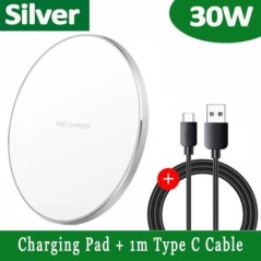 FDGAO 30W vezeték nélküli töltő USB C gyorstöltő pad Quick Charge QC 3.0 iPhone 15 14 13 12 11 XS XR X 8 Samsung S23 S22 S21 kés