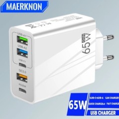 65W GaN USB töltő PD Type C gyorstöltő telefon töltő tápadapterek iPhone 15 14 Xiaomi Samsung EU/US dugaszolható fali töltőhöz