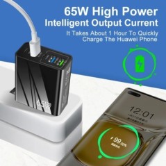 65W GaN USB töltő PD Type C gyorstöltő telefon töltő tápadapterek iPhone 15 14 Xiaomi Samsung EU/US dugaszolható fali töltőhöz