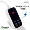 Több USB töltő PD 30W C típusú gyorstöltő Gyors fali töltők Tápadapter 3.0 Töltő UK EU US Plug Mobiltelefon töltő