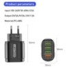 USLION 4 portos USB töltő Quick Charge 3.0 48W telefonadapter iPhone Xiaomi EU/KR/AU dugós hordozható fali mobil gyorstöltőhöz