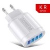 USLION 4 portos USB töltő Quick Charge 3.0 48W telefonadapter iPhone Xiaomi EU/KR/AU dugós hordozható fali mobil gyorstöltőhöz