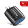 USLION 4 portos USB töltő Quick Charge 3.0 48W telefonadapter iPhone Xiaomi EU/KR/AU dugós hordozható fali mobil gyorstöltőhöz