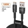 Toocki 100 W USB Type C kábel Xiaomi POCO Samsung Huawei OPPO 6A gyorstöltőhöz USB C adatkábel TypeC kábel F