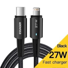 Essager USB C kábel IPhone 14 13 12 11 pro Max XS 20 W gyorstöltő kábelhez C típusú világítási dátum vezetékhez iPad Macbookhoz