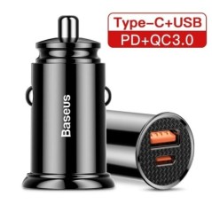 Baseus 30W USB autós töltő Gyorstöltés 4.0 3.0 FCP SCP USB PD Xiaomi iPhone 12 13 14 15 Pro gyorstöltő autós telefon töltőhöz