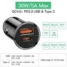 Baseus 30W USB autós töltő Gyorstöltés 4.0 3.0 FCP SCP USB PD Xiaomi iPhone 12 13 14 15 Pro gyorstöltő autós telefon töltőhöz