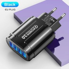 USLION 48W gyorstöltés, ausztrál szabványos csatlakozós USB töltő 4 portos QC 3.0 USB mobiltelefon utazási töltő univerzális ada