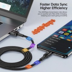 Toocki 100 W USB C kábel C típusú gyorstöltő vezeték Huawei P50 P40 P30 Pro Xiaomi Realme POCO 5A USB C adatkábel C típusú kábel