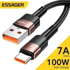 Essager 7A USB Type C kábel Realme Huawei P30 Pro 66W gyorstöltő vezetékes USB-C töltő adatkábel Samsung Oneplus Poco F3 készülé