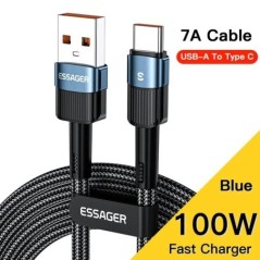 Essager 7A USB Type C kábel Realme Huawei P30 Pro 66W gyorstöltő vezetékes USB-C töltő adatkábel Samsung Oneplus Poco F3 készülé