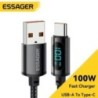 Essager 7A USB Type C kábel kijelző PD 100W gyorstöltő USB C adatkábel xiaomi poco Samsung Honor 70 Pro Oneplus töltőhöz