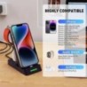 3 az 1-ben vezeték nélküli töltőállvány iPhone 14 13 12 11 X Samsung S22 S21 gyorstöltőállomás-dokkolóhoz Galaxy/Apple Watch Air