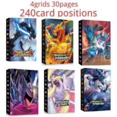 240db tartó album játékok Pokemon anime kártya gyűjtemények Mewtwo Charizard könyv játék kártya iratgyűjtő mappa Gyermekek feltö