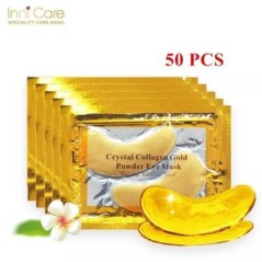 InniCare 50/60/80/100 db Crystal Collagen Gold Eye Mask Sötét karikák Pattanásos Szépségtapaszok Szemkörnyéki Bőrápoláshoz Korea