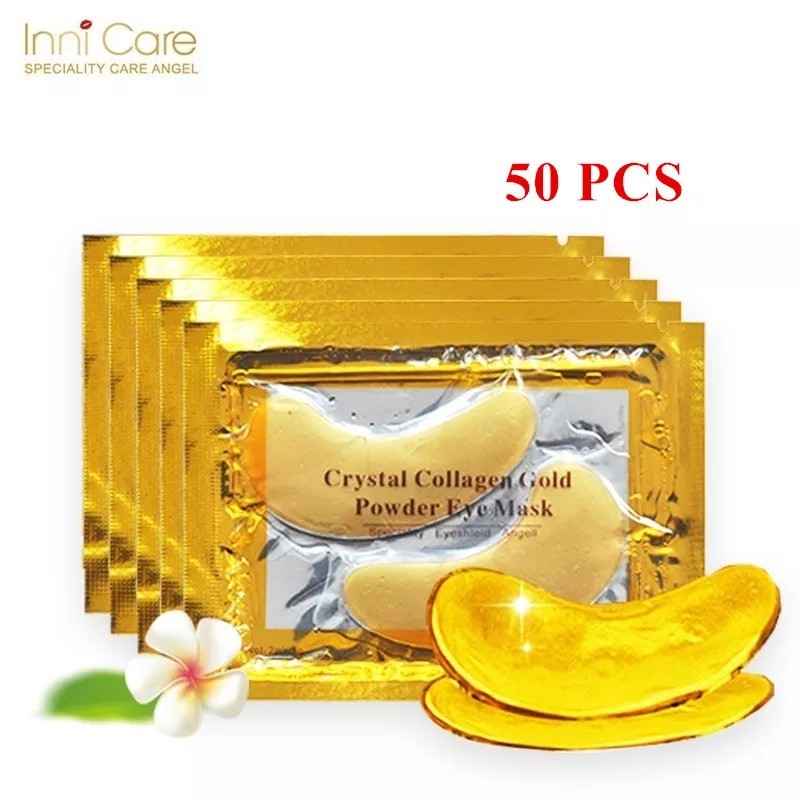 InniCare 50/60/80/100 db Crystal Collagen Gold Eye Mask Sötét karikák Pattanásos Szépségtapaszok Szemkörnyéki Bőrápoláshoz Korea