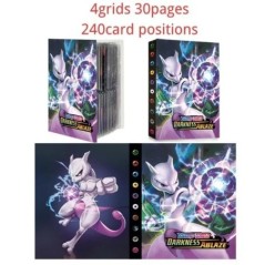 240db tartó album játékok Pokemon anime kártya gyűjtemények Mewtwo Charizard könyv játék kártya iratgyűjtő mappa Gyermekek feltö