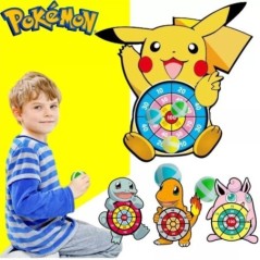 Pokémon Gyerekek Rajzfilm Pikachu Squirtle Dart Board Sticky Ball Családi Sportjáték Interaktív Oktatójáték Születésnapi Ajándék