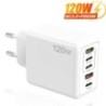 5 portos USB C PD töltő Gyorstöltés PD Quick Charge 3.0 USB C telefontöltő adapter iPhone 15 14 13 Xiaomi Samsung telefonhoz