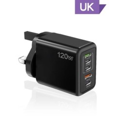 5 portos USB C PD töltő Gyorstöltés PD Quick Charge 3.0 USB C telefontöltő adapter iPhone 15 14 13 Xiaomi Samsung telefonhoz