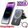 30 W mágneses vezeték nélküli autós töltő MacSafe iPhone 15 14 13 12 Pro Max Xiaomi Samsung mágneses légtelenítős telefontartó á