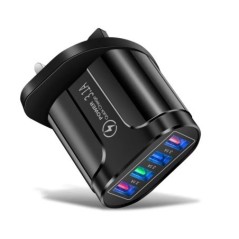 3.1A 4 portos USB utazási töltő Gyorstöltő QC 3.0 fali töltés iPhone 14 13 Samsung Xiaomi mobil EU dugós töltőadapterhez