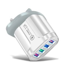 3.1A 4 portos USB utazási töltő Gyorstöltő QC 3.0 fali töltés iPhone 14 13 Samsung Xiaomi mobil EU dugós töltőadapterhez