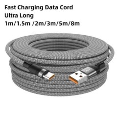 6A kiterjesztett USB TYPE-C kábel fonott adatkábel Samsung Huawei Xiaomi Switchhez Sony PS5 TYPE-C 8m 5m 3m 2m 1.5m 1m kábel