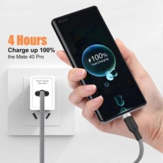 6A kiterjesztett USB TYPE-C kábel fonott adatkábel Samsung Huawei Xiaomi Switchhez Sony PS5 TYPE-C 8m 5m 3m 2m 1.5m 1m kábel